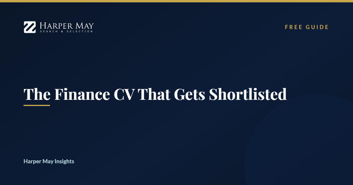 The Finance CV That Gets Shortlisted