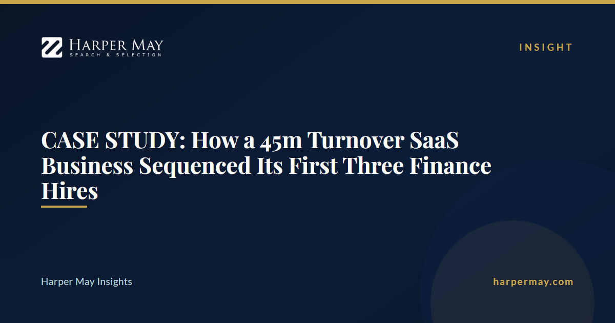 CASE STUDY: How a 45m Turnover SaaS Business Sequenced Its First Three Finance Hires
